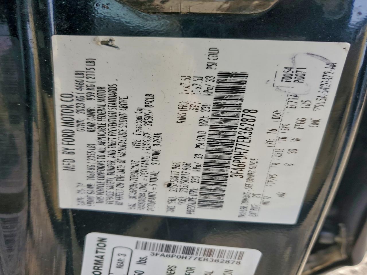 2014 FORD FUSION SE photo 12