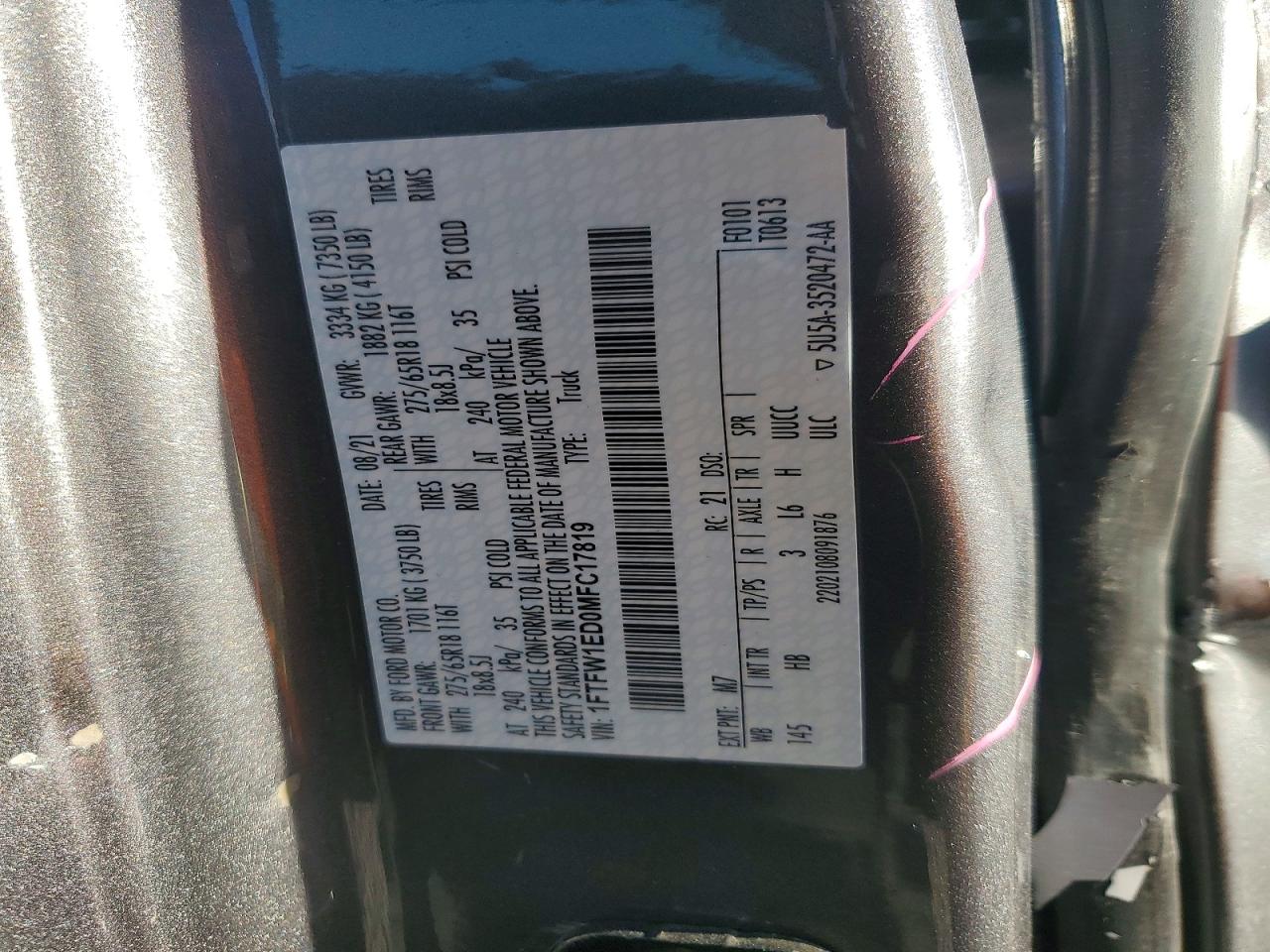 2021 FORD F150 SUPERCREW photo 13