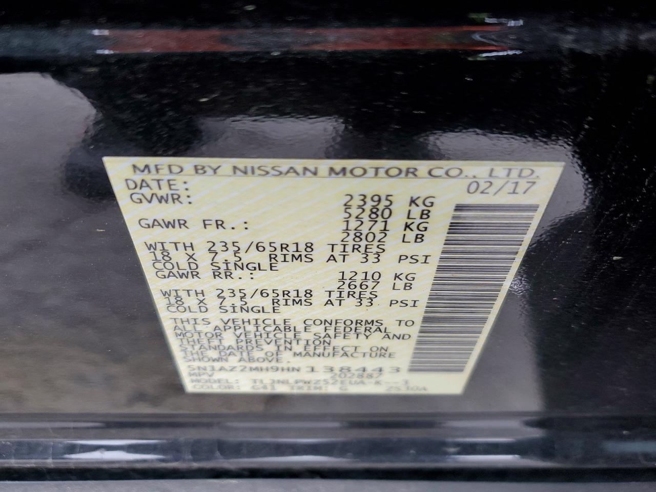 2017 NISSAN MURANO S photo 40