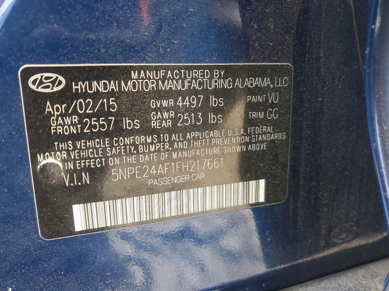 2015 HYUNDAI SONATA SE photo 12