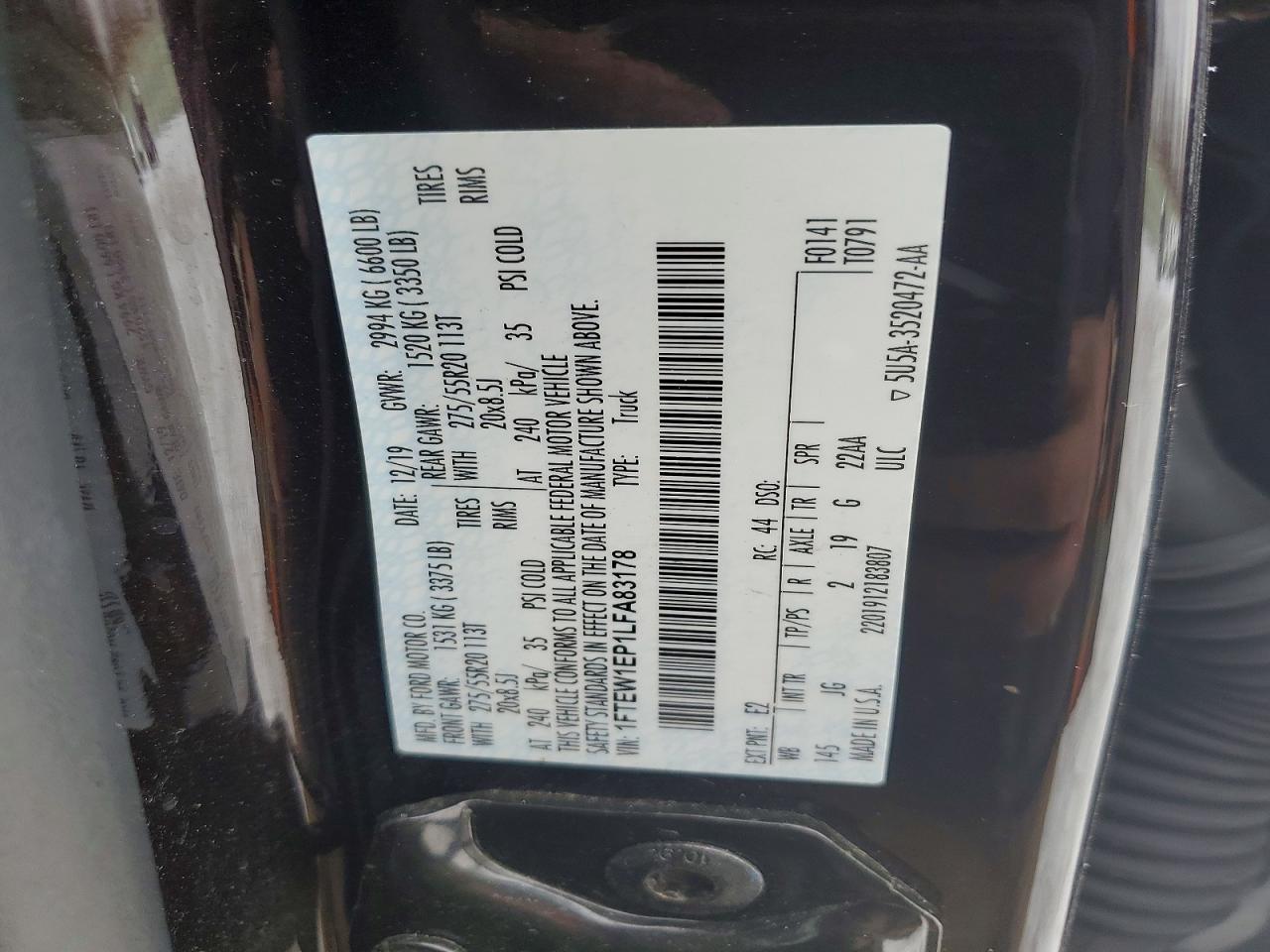 2020 FORD F150 SUPERCREW photo 12