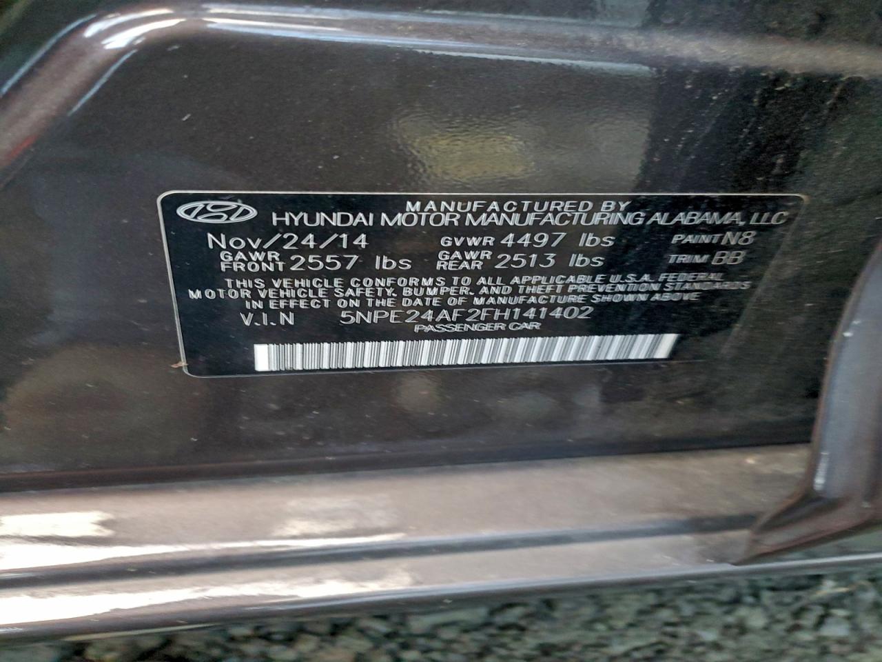 2015 HYUNDAI SONATA SE photo 12