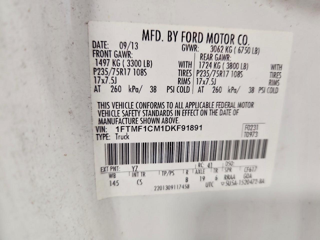 2013 FORD F150 photo 12