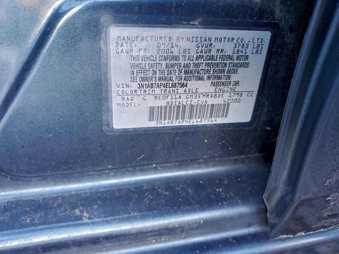 2014 NISSAN SENTRA S photo 12