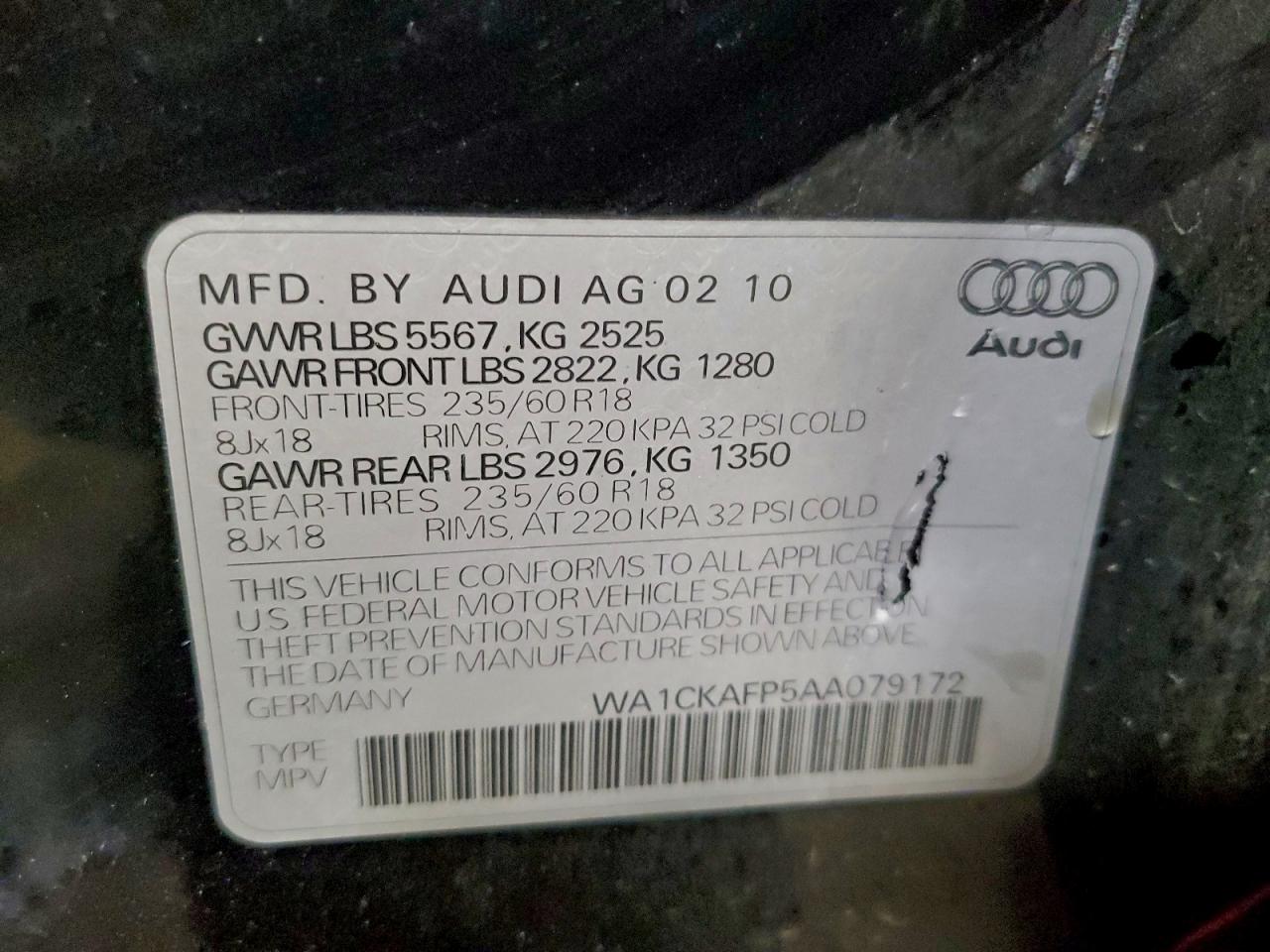 2010 AUDI Q5 PREMIUM photo 13