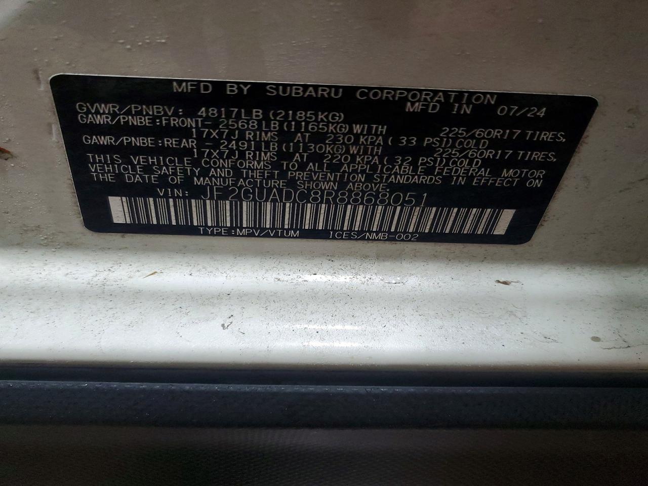 2024 SUBARU CROSSTREK PREMIUM photo 13