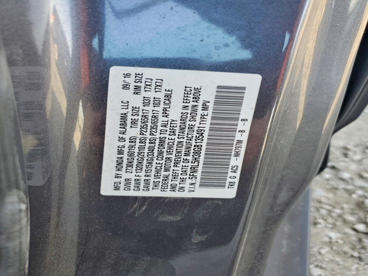 2016 HONDA ODYSSEY SE photo 13