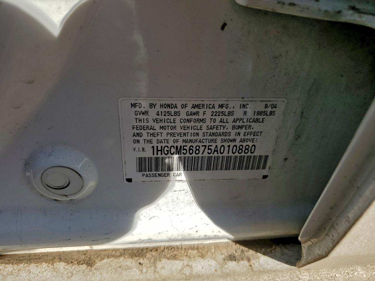 2005 HONDA ACCORD EX photo 12