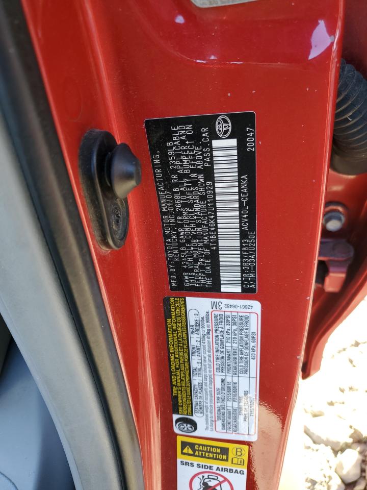 2007 TOYOTA CAMRY CE photo 12