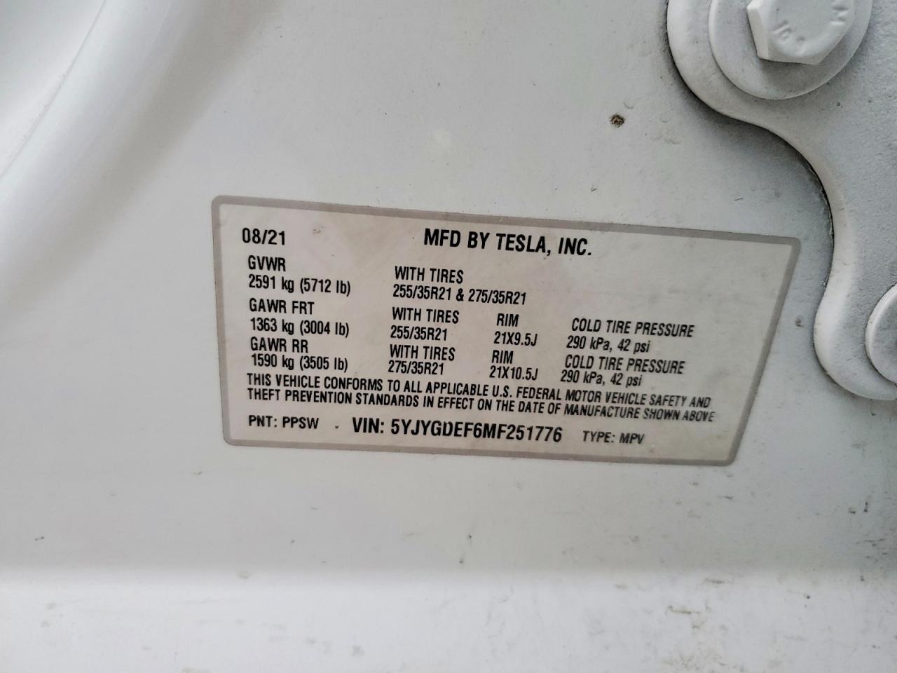 2021 TESLA MODEL Y photo 12