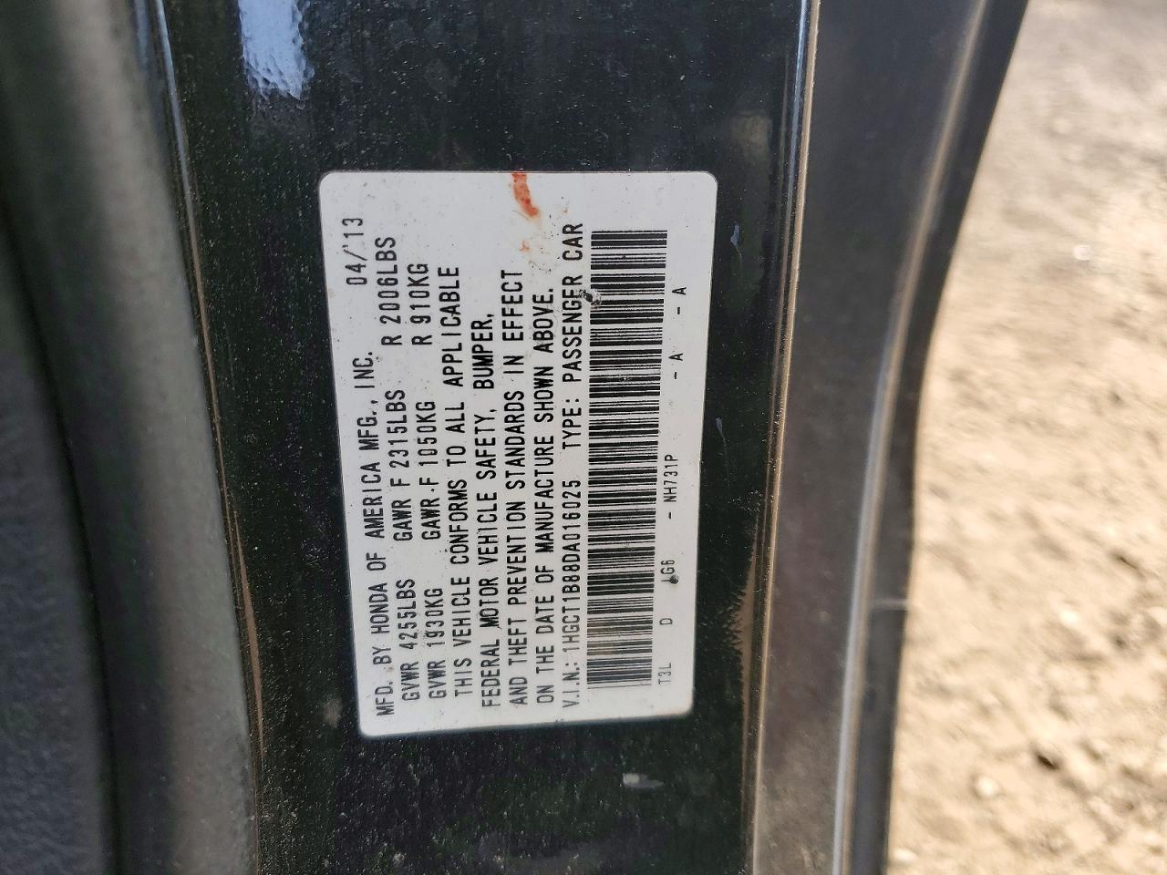 2013 HONDA ACCORD EXL photo 12