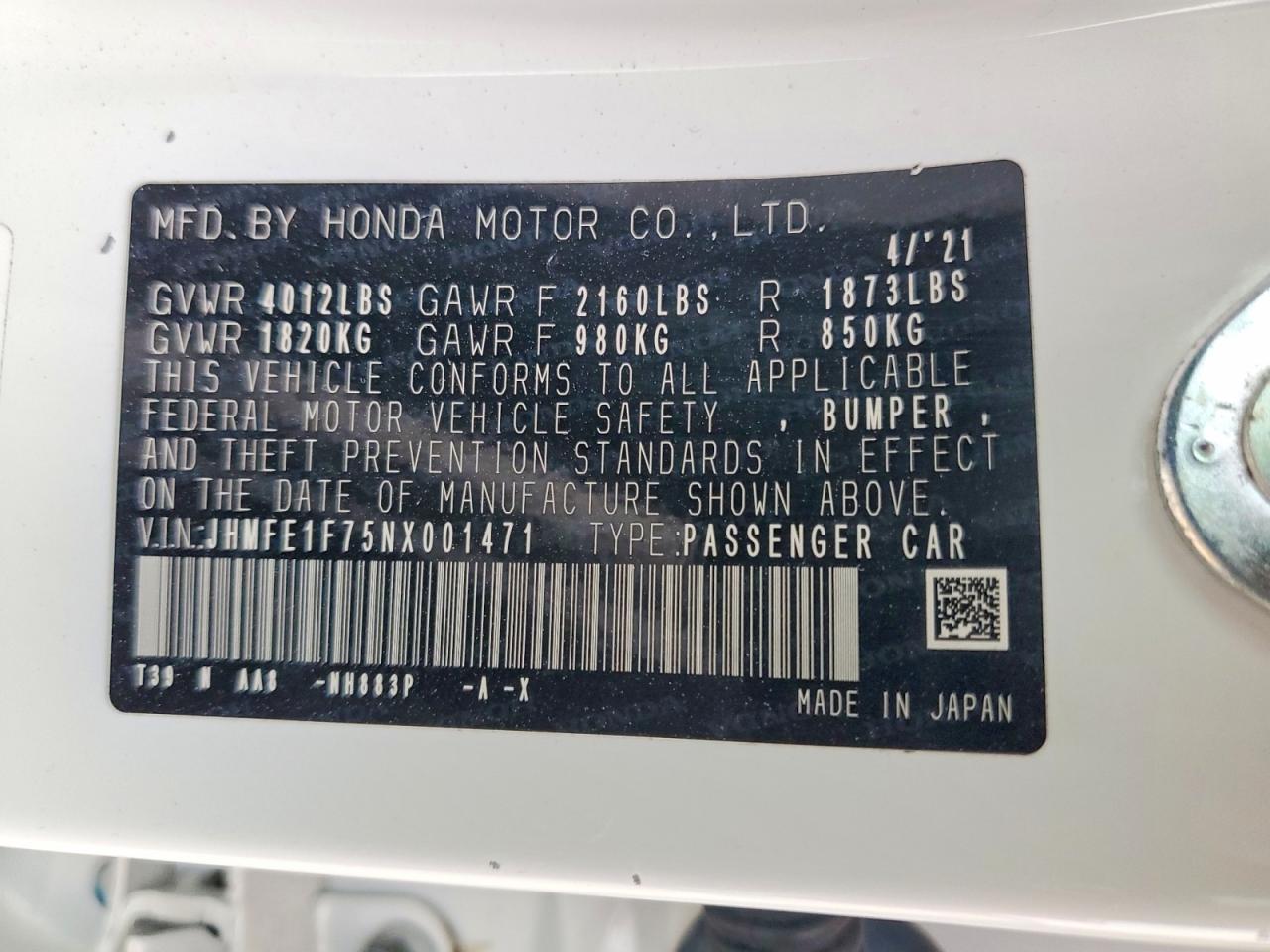 2022 HONDA CIVIC EX photo 13