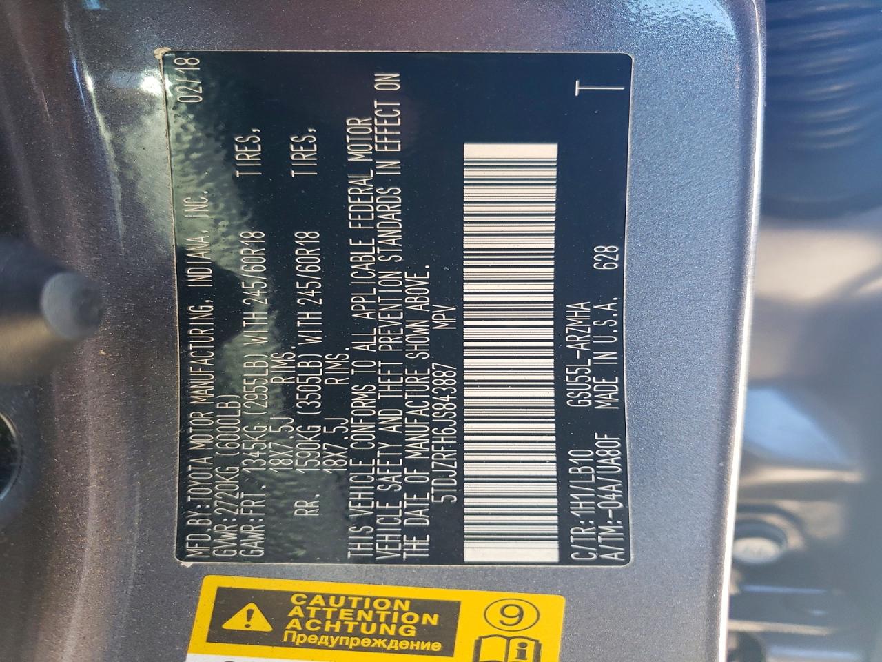 2018 TOYOTA HIGHLANDER SE photo 13