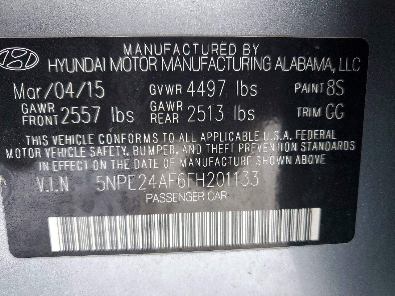 2015 HYUNDAI SONATA SE photo 12