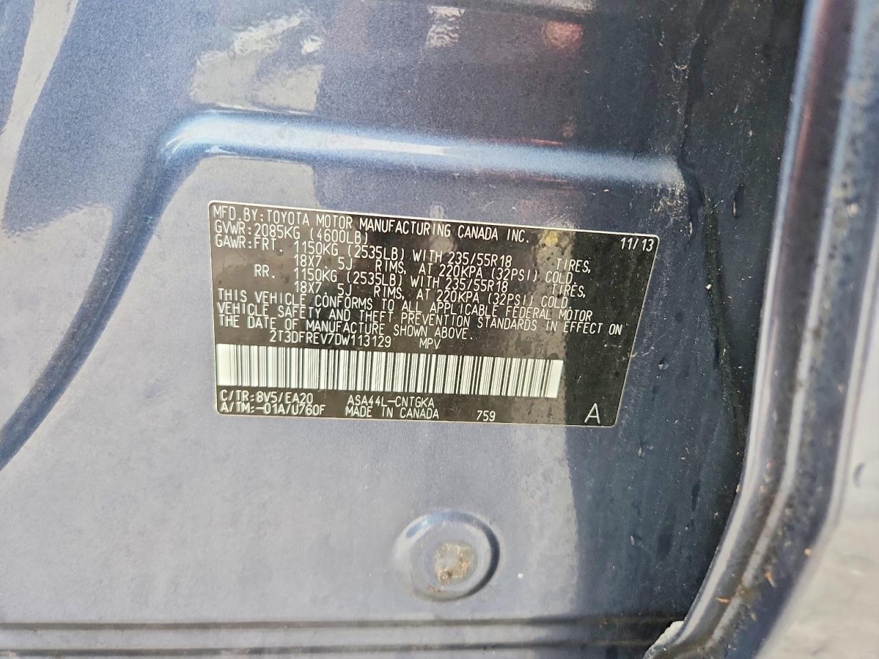 2013 TOYOTA RAV4 LIMITED photo 14