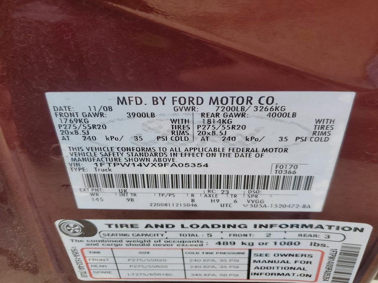 2009 FORD F150 SUPERCREW photo 12