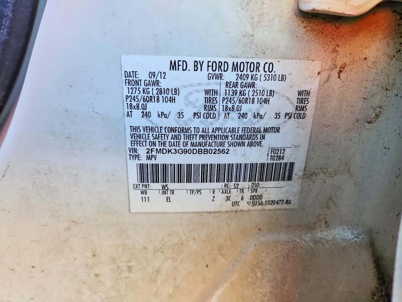 2013 FORD EDGE SE photo 13
