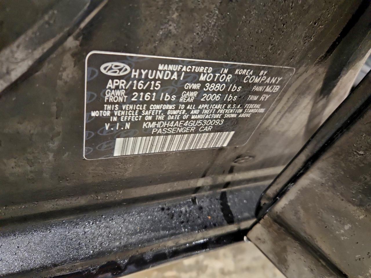 2016 HYUNDAI ELANTRA SE photo 12