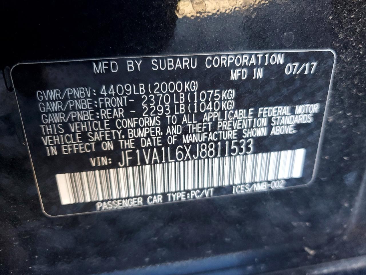 2018 SUBARU WRX LIMITED photo 37