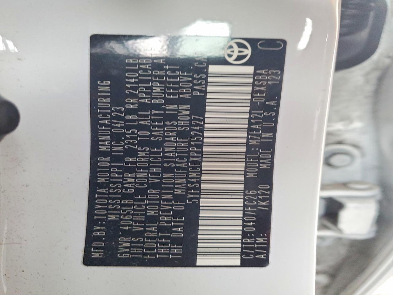2023 TOYOTA COROLLA SE photo 13