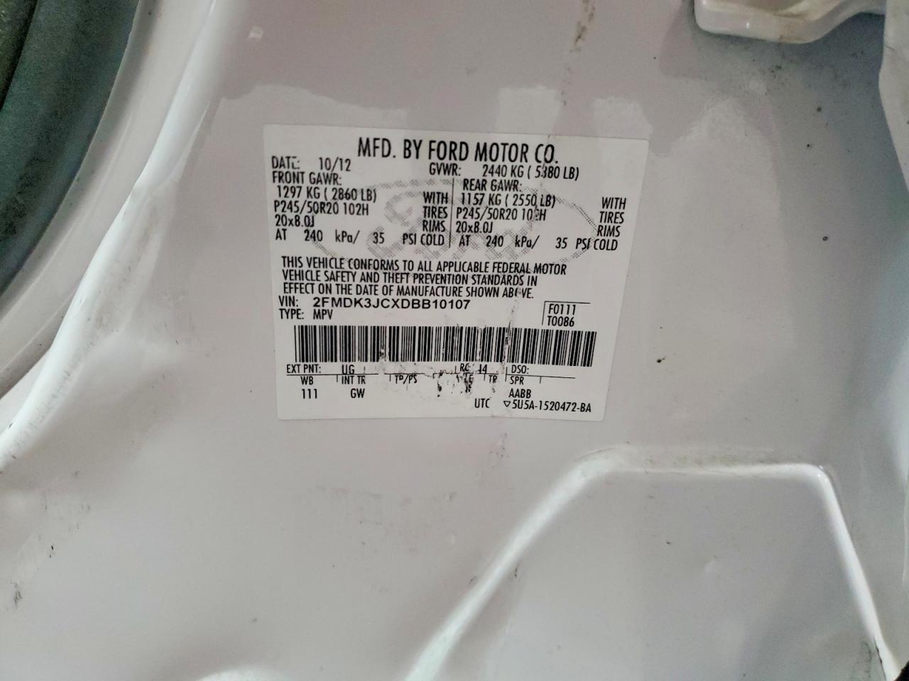 2013 FORD EDGE SEL photo 13
