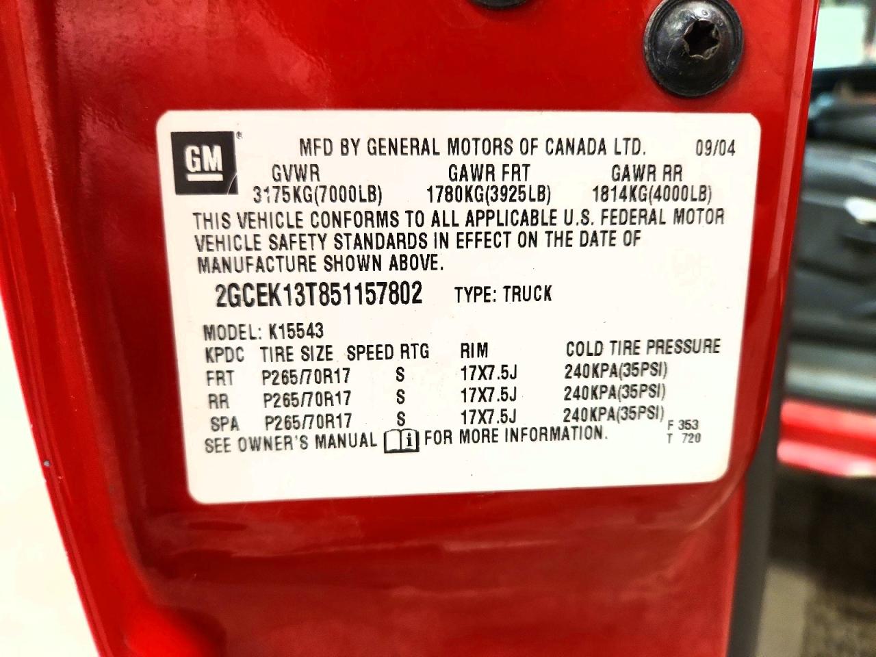 2005 CHEVROLET SILVERADO K1500 photo 12