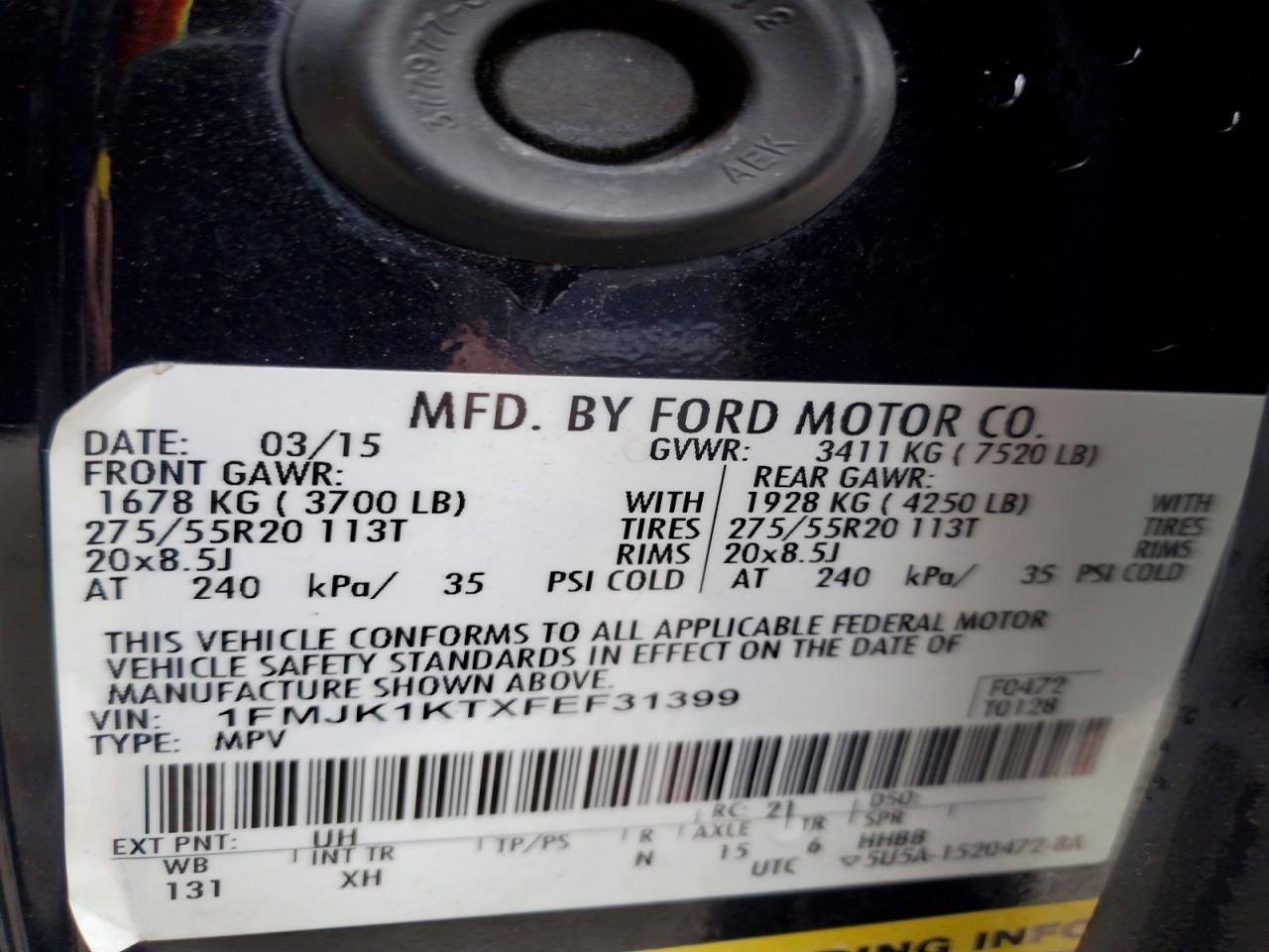 2015 FORD EXPEDITION EL LIMITED photo 13
