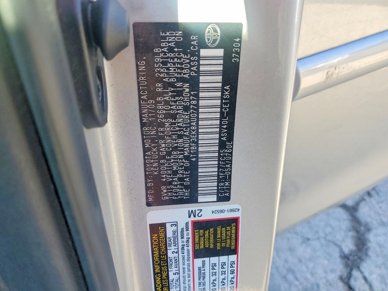 2010 TOYOTA CAMRY BASE photo 13