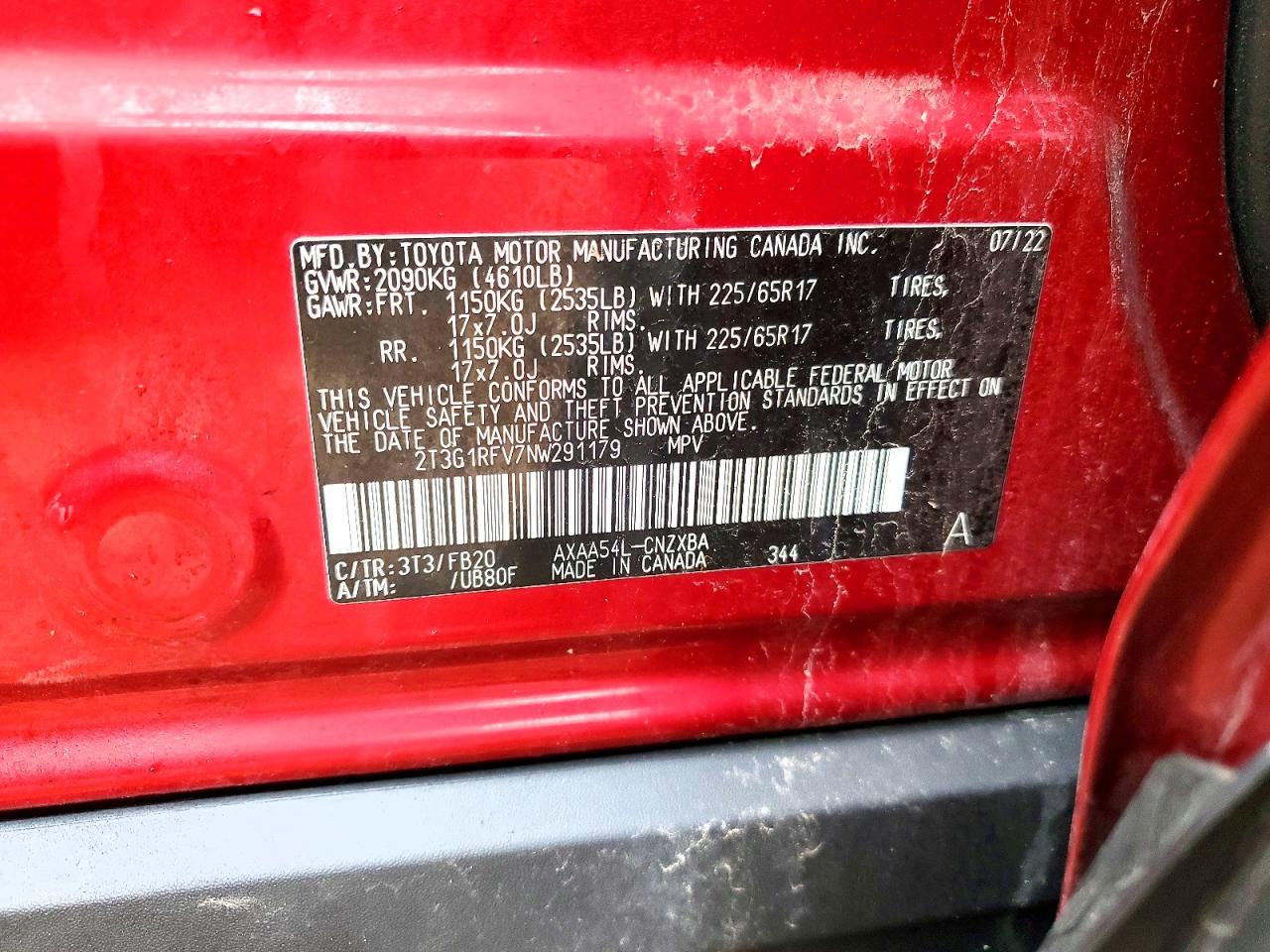 2022 TOYOTA RAV4 LE photo 12