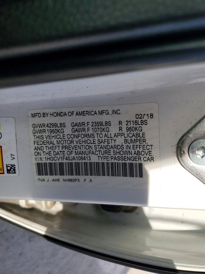 2018 HONDA ACCORD EX photo 13