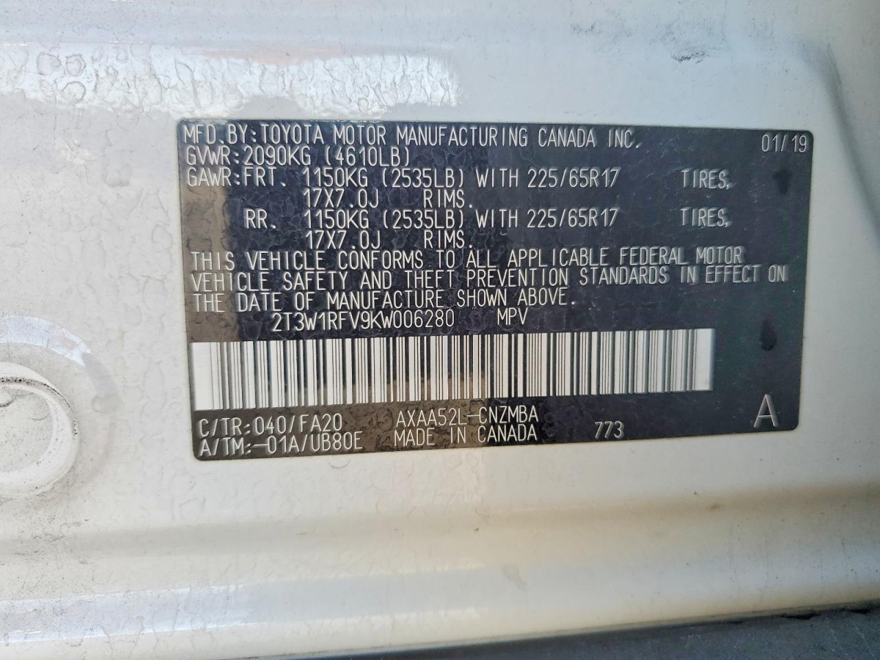 2019 TOYOTA RAV4 XLE photo 13