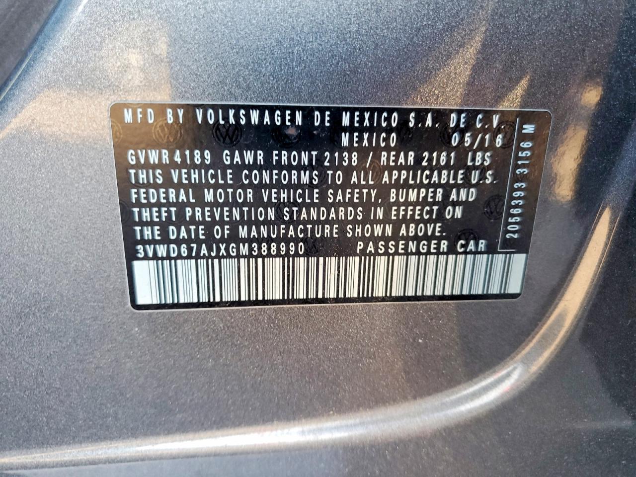 2016 VOLKSWAGEN JETTA SE photo 12