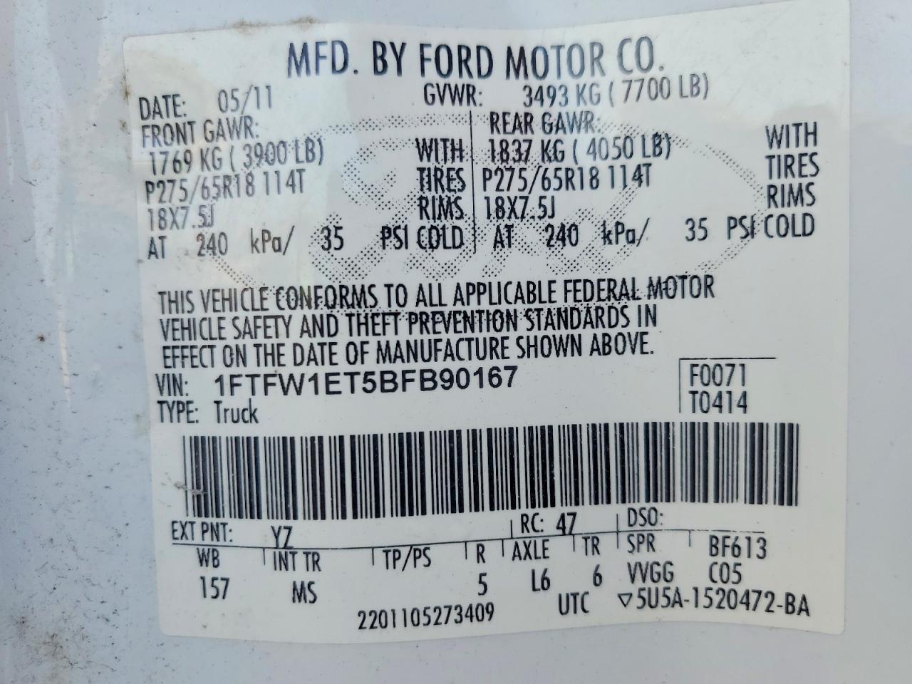 2011 FORD F150 SUPERCREW photo 12