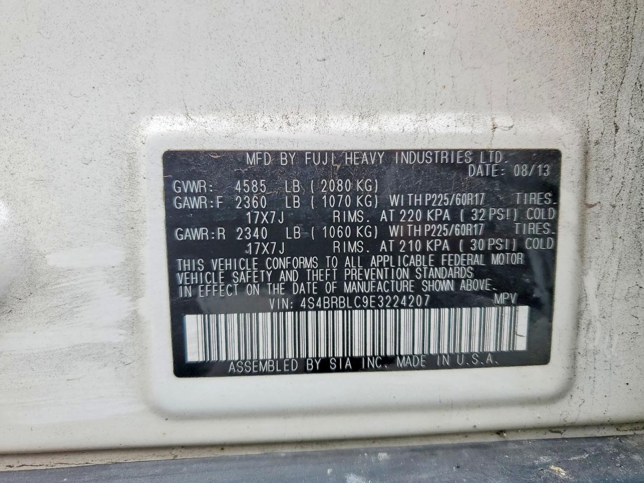 2014 SUBARU OUTBACK 2.5I LIMITED photo 13