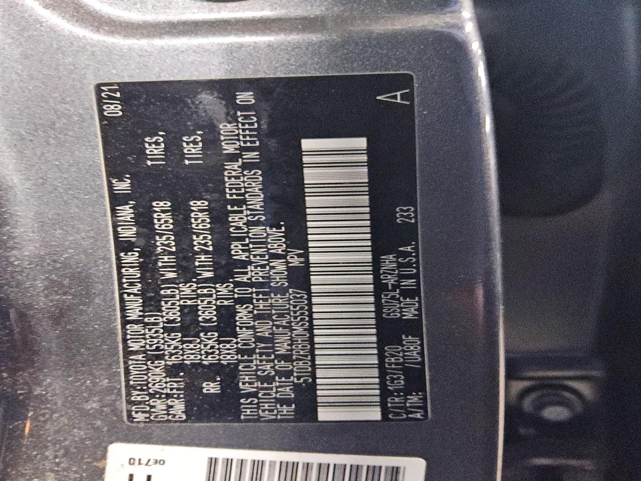 2021 TOYOTA HIGHLANDER LE photo 13