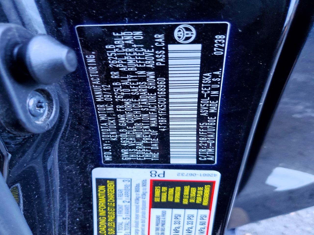 2012 TOYOTA CAMRY SE SPORT LIMITED EDITION photo 23