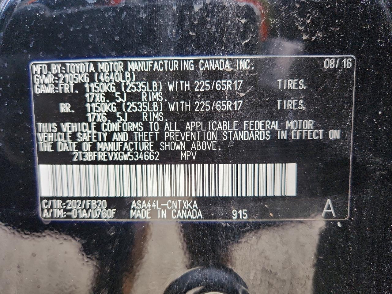 2016 TOYOTA RAV4 LE photo 13