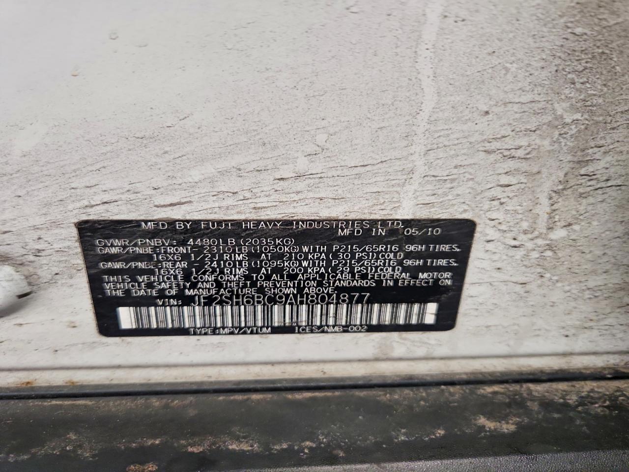 2010 SUBARU FORESTER XS photo 13