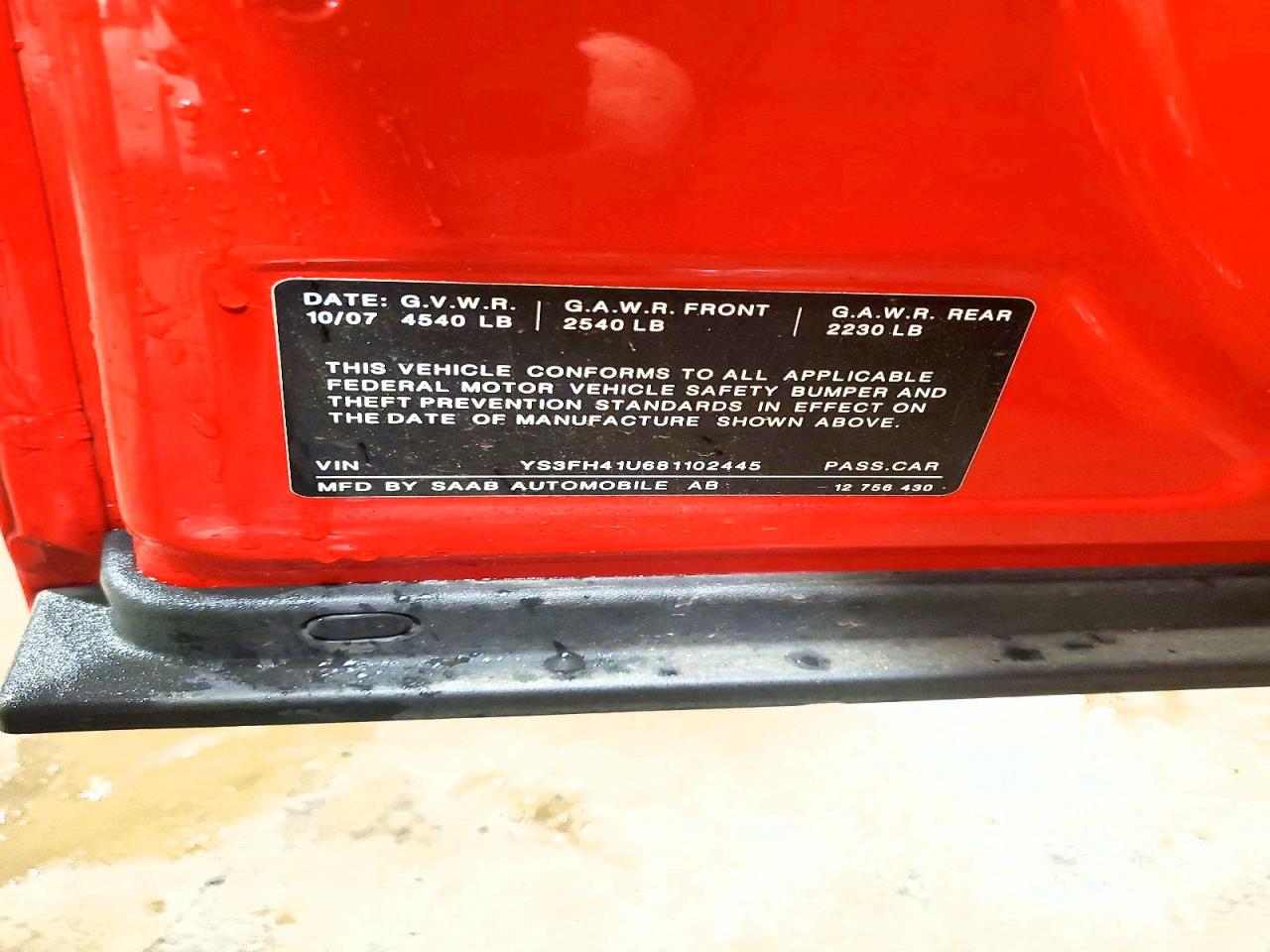 2008 SAAB 9-3 AERO photo 12