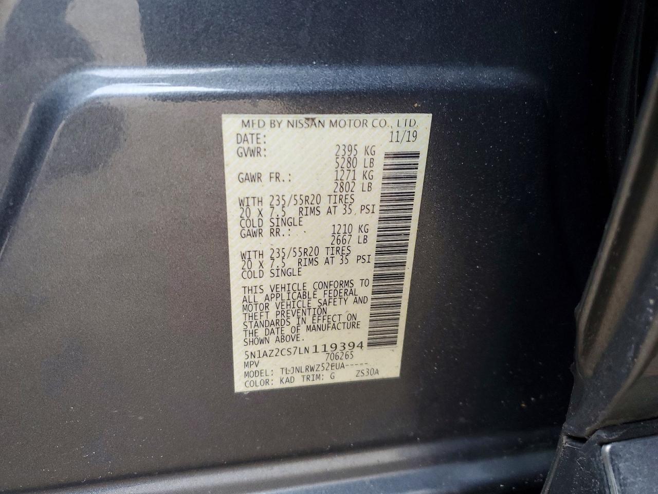 2020 NISSAN MURANO SL photo 25