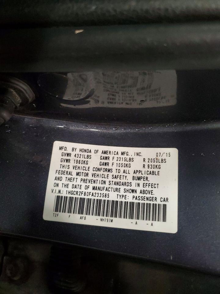 2015 HONDA ACCORD EXL photo 12