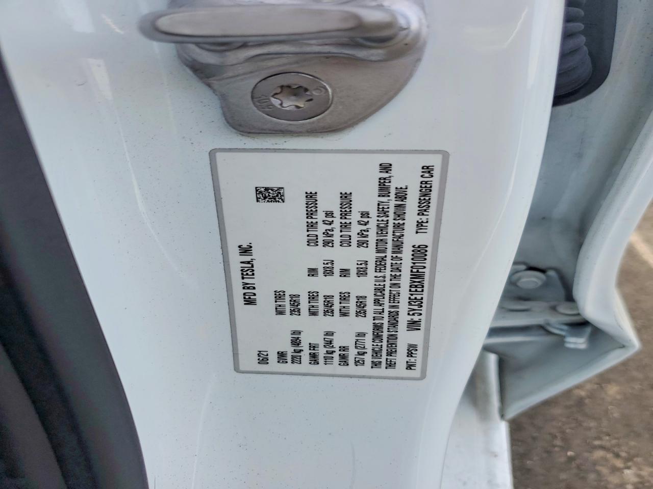 2021 TESLA MODEL 3 photo 12