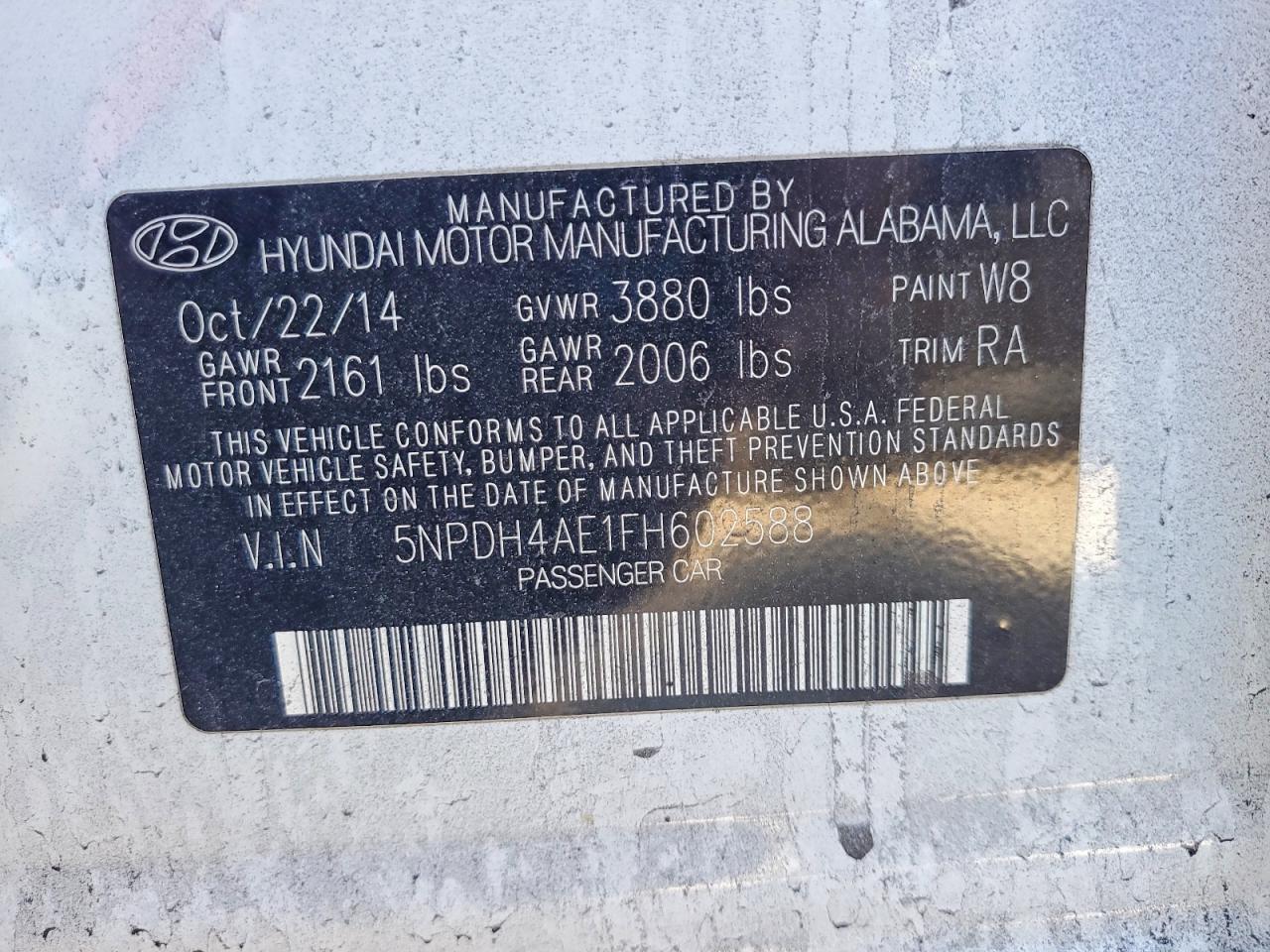 2015 HYUNDAI ELANTRA SE photo 12