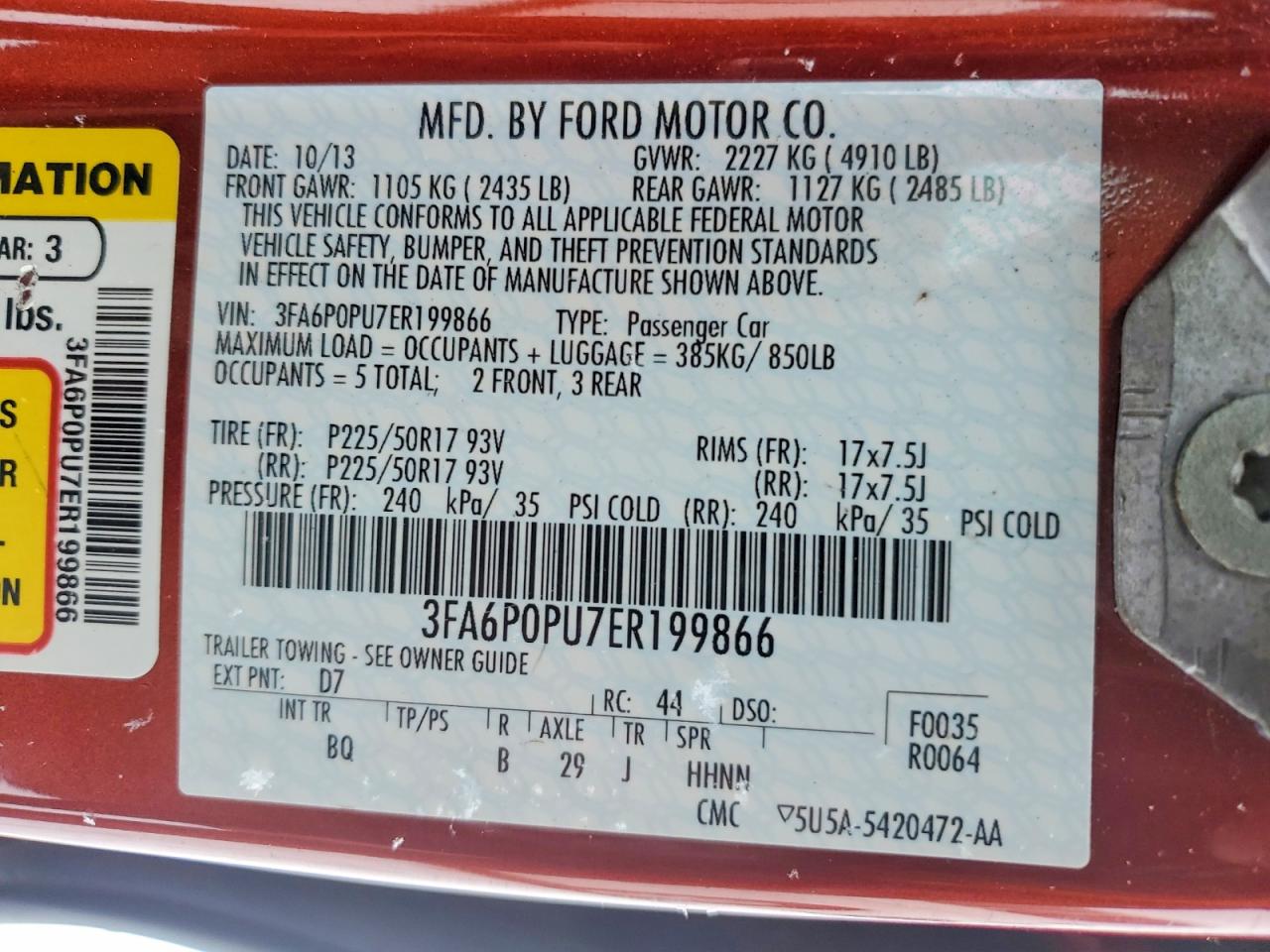 2014 FORD FUSION SE PHEV photo 12