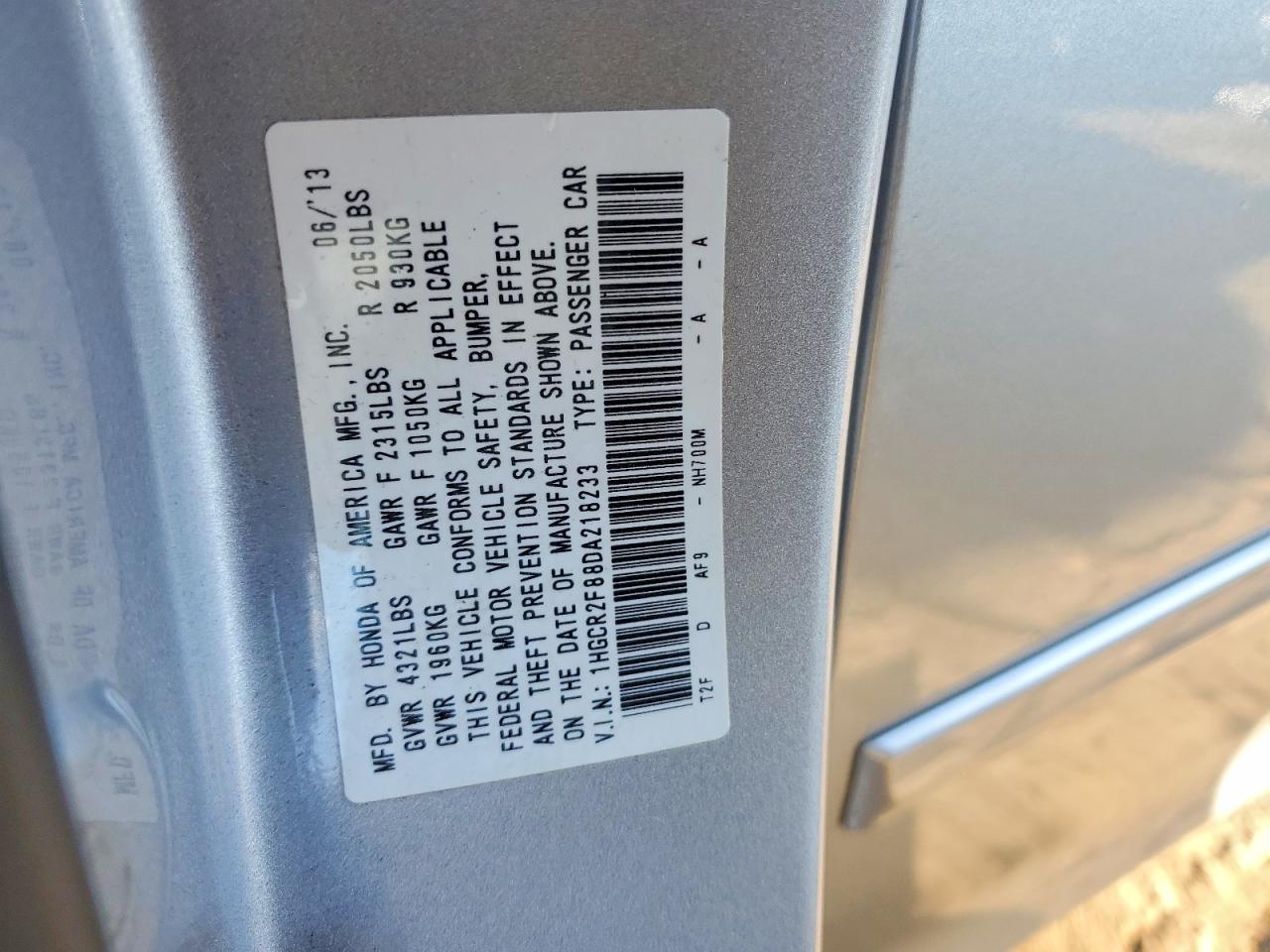 2013 HONDA ACCORD EXL photo 13