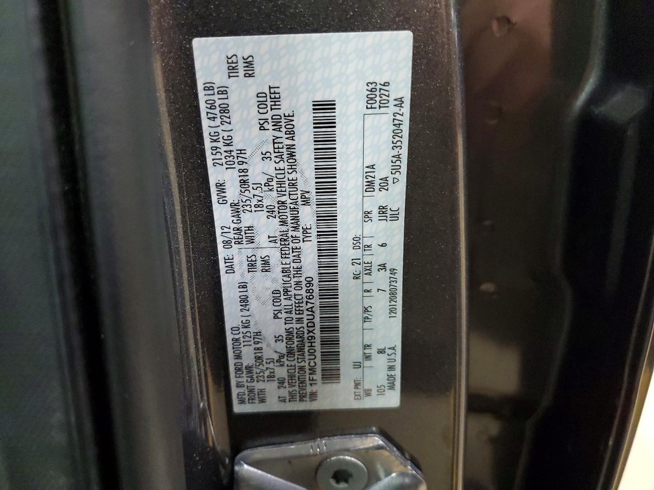 2013 FORD ESCAPE SEL photo 13