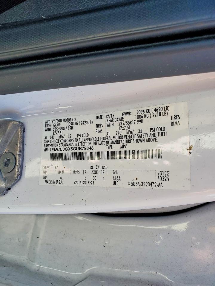 2016 FORD ESCAPE SE photo 12