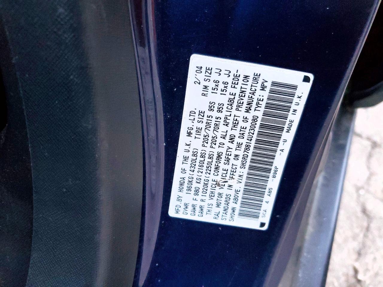 2004 HONDA CR-V photo 13