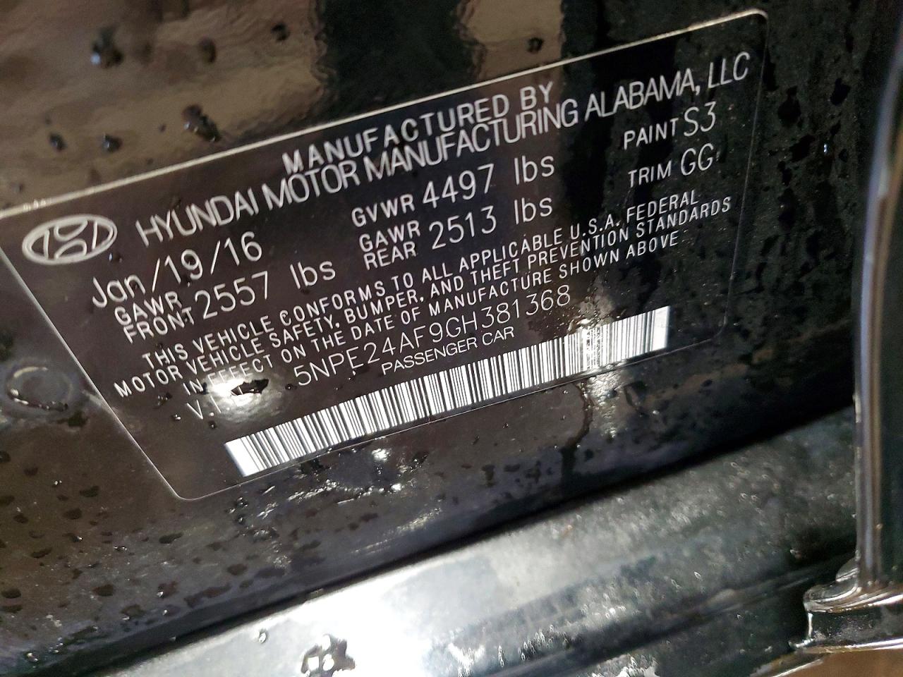 2016 HYUNDAI SONATA SE photo 12
