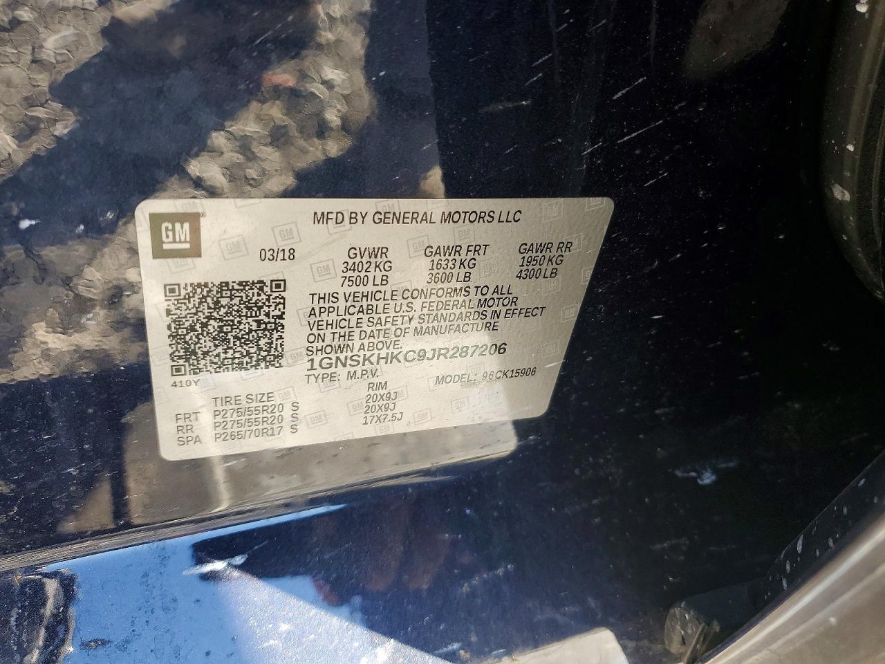2018 CHEVROLET SUBURBAN K1500 LT photo 12